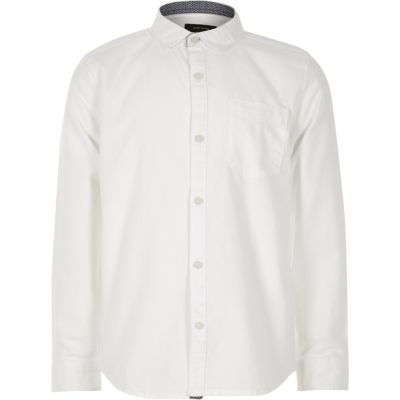 Boys white casual Oxford shirt